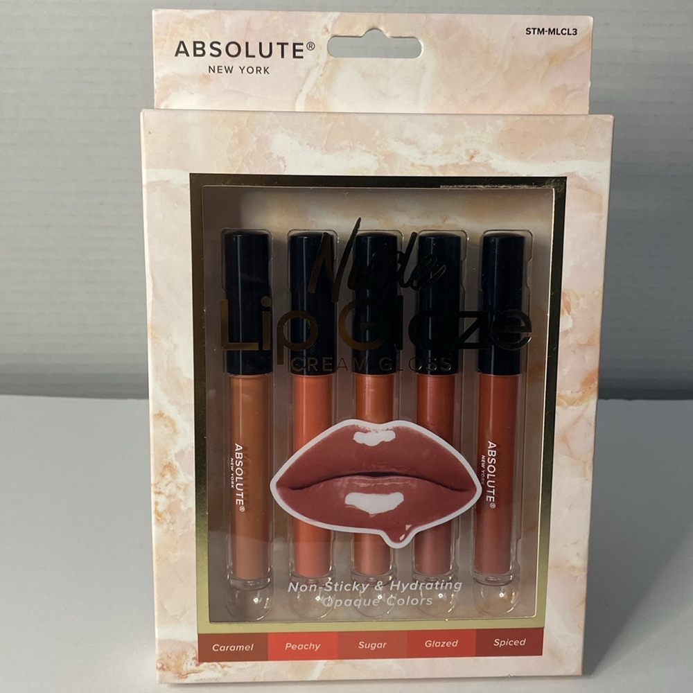 Absolute New York Nude Lip Glaze – Cream Gloss (10 FL OZ / 3 ML Each)